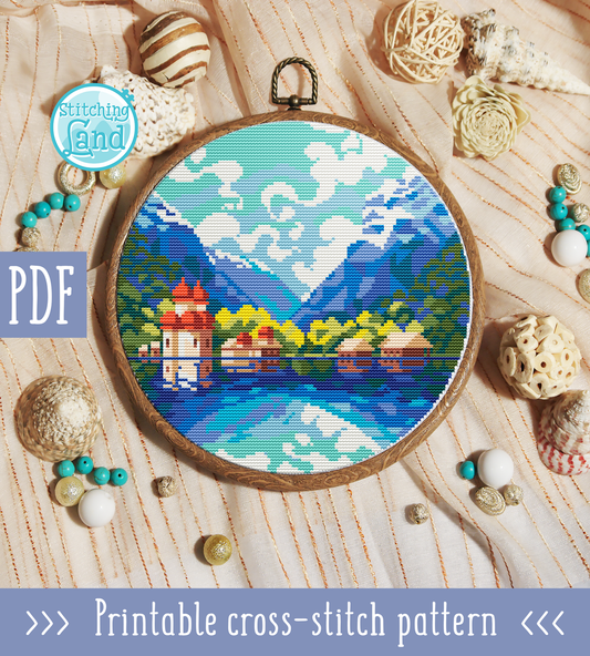Konigssee Lake Cross Stitch Pattern