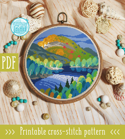 Lake Cross Stitch Pattern