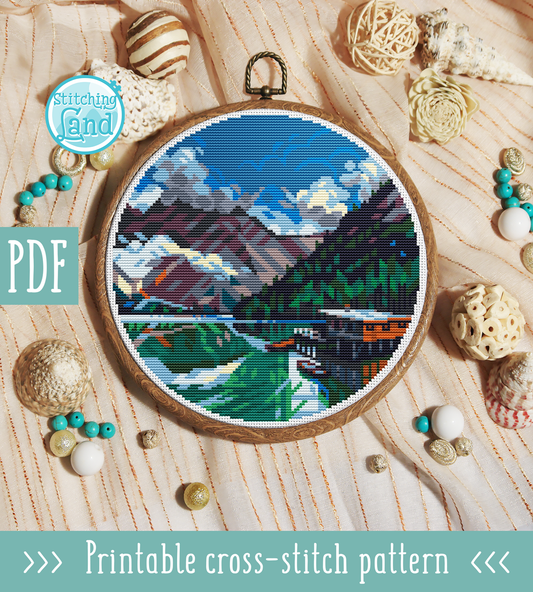 Lake Braies Cross Stitch Pattern