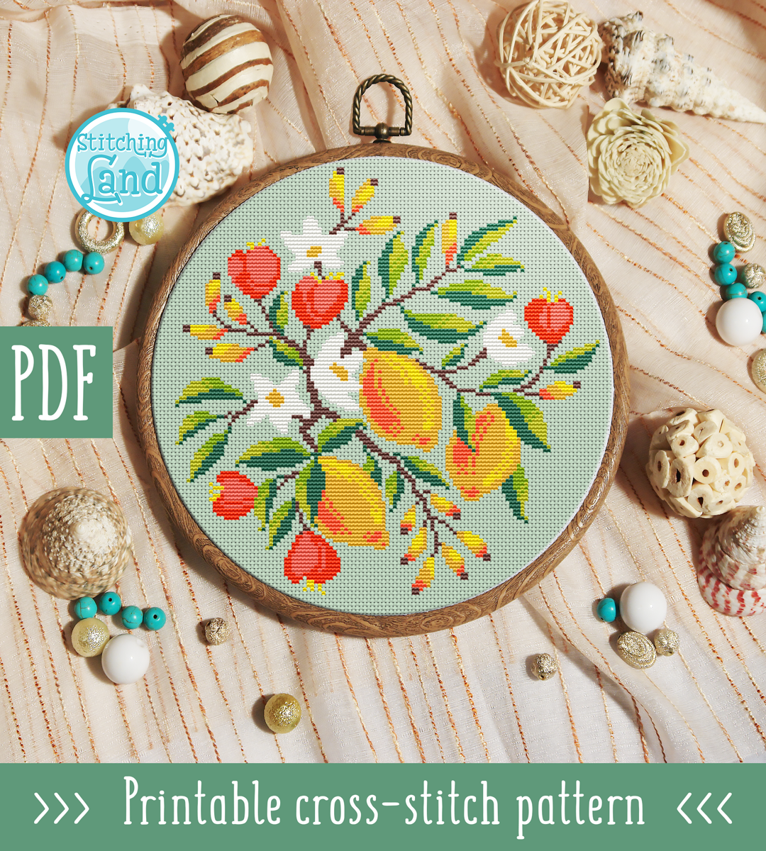 Lemons Cross Stitch Pattern
