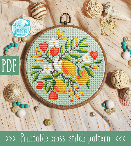 Lemons Cross Stitch Pattern