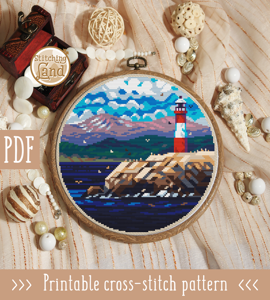 Lighthouse Les Eclaireurs Cross Stitch Pattern
