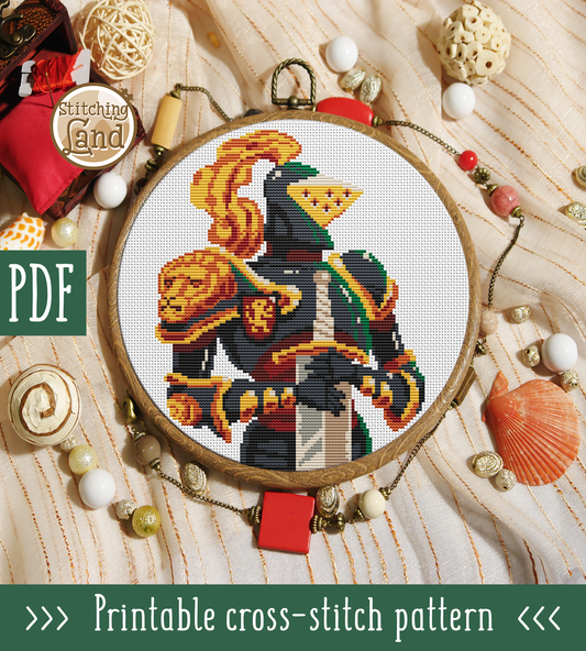 Lion Knight Cross Stitch Pattern