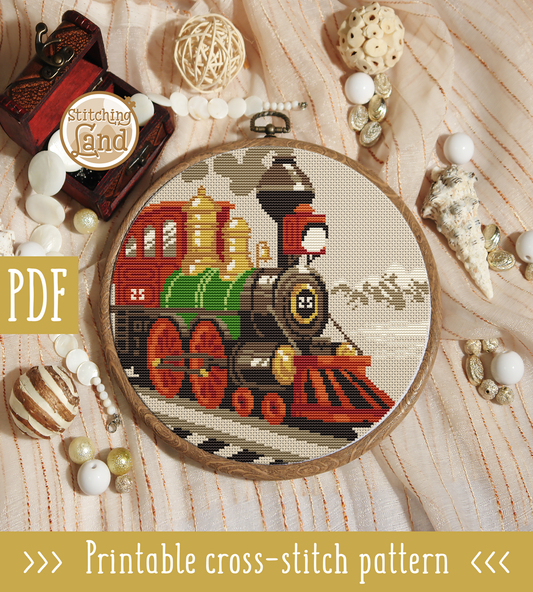 Locomotive Cross Stitch Pattern