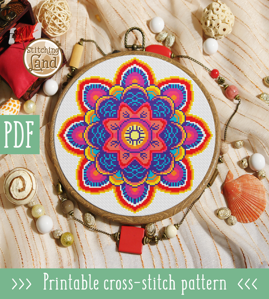 Mandala Cross Stitch Pattern