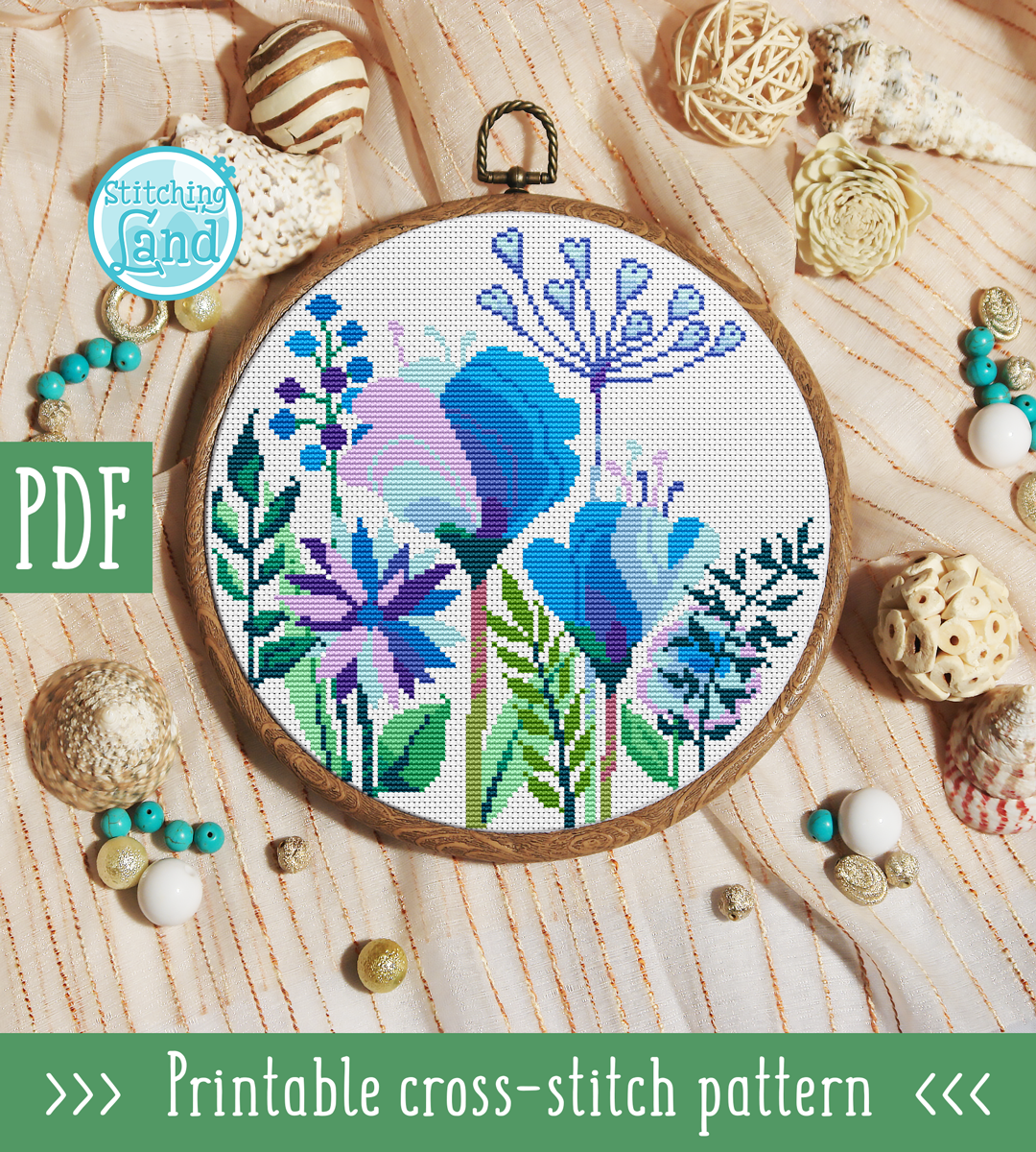 Meadow Flowers Cross Stitch Pattern