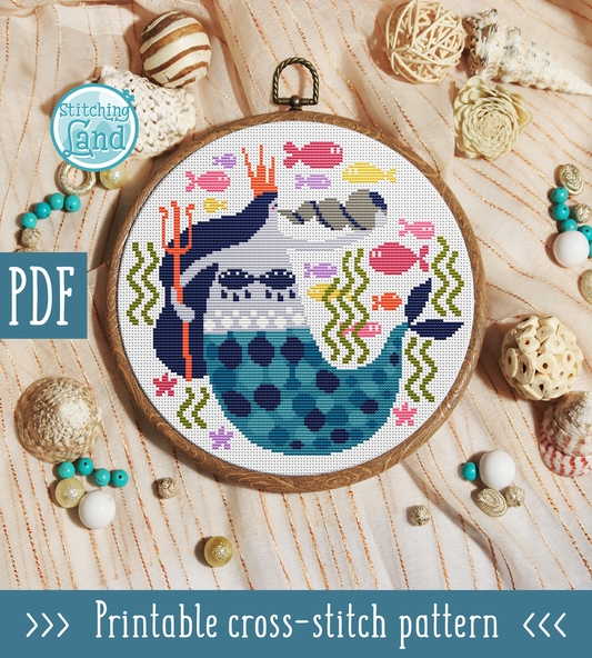 Mermaid Cross Stitch Pattern