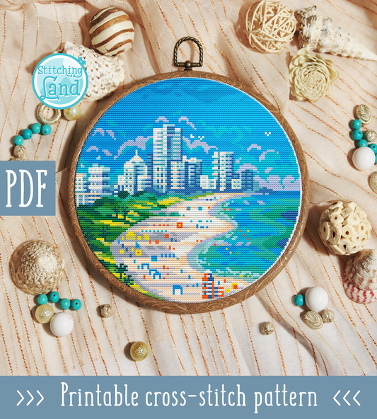 Miami Beach Cross Stitch Pattern