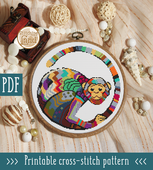 Monkey Cross Stitch Pattern