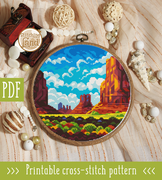 Monument Valley Cross Stitch Pattern