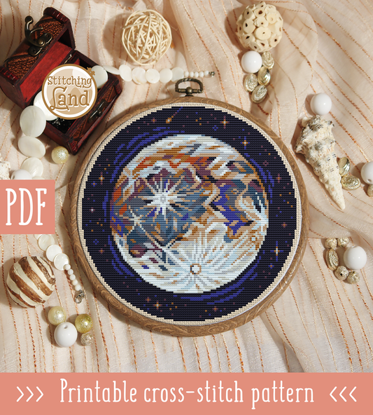 Moon Cross Stitch Pattern