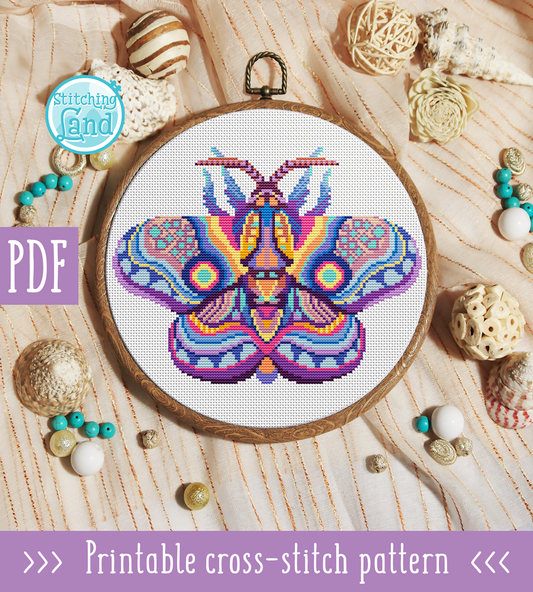 Moth Cross Stitch Pattern