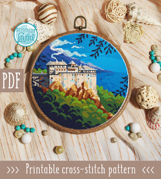 Mount Athos Cross Stitch Pattern
