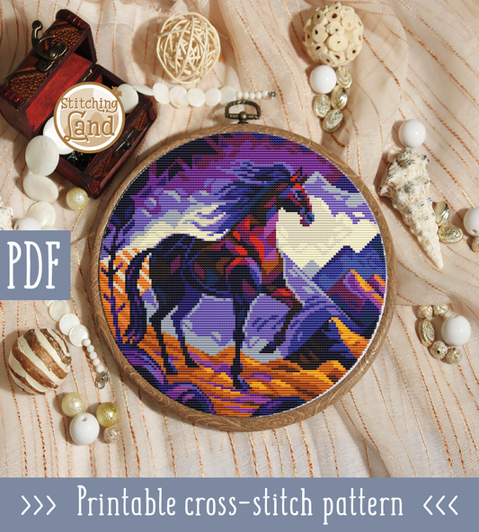 Mountain Horse Cross Stitch Pattern
