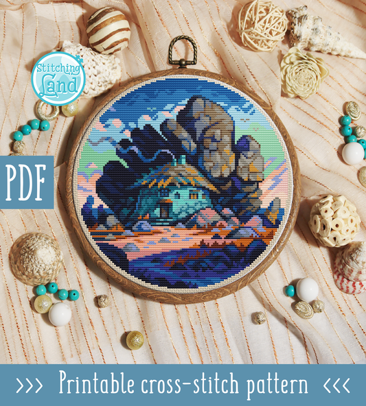Mountain Hut Cross Stitch Pattern