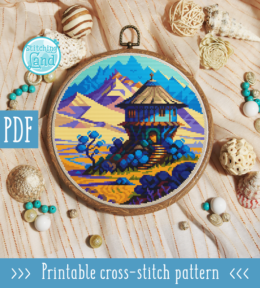 Mountain Hut II Cross Stitch Pattern
