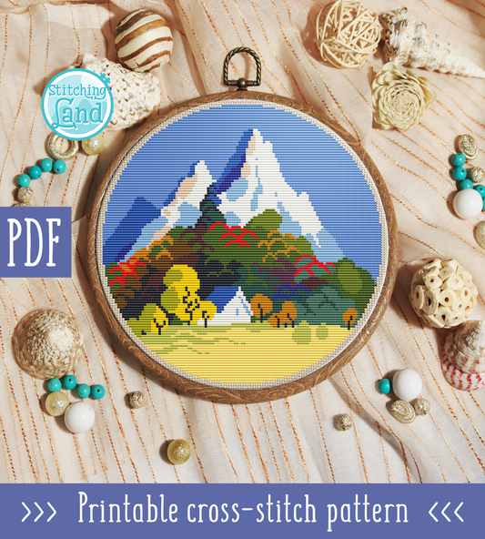 Mountain Villa Cross Stitch Pattern