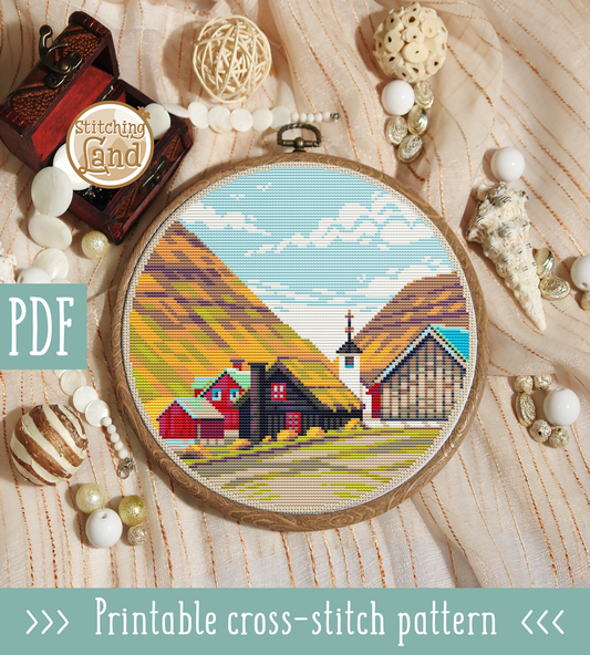 Mountain Village II Cross Stitch Pattern