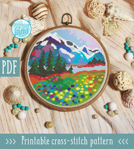 Mountains Cross Stitch Pattern