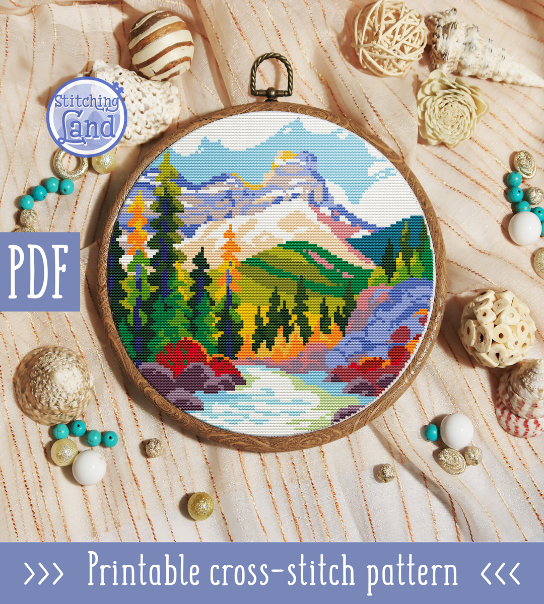 Mountains III Cross Stitch Pattern