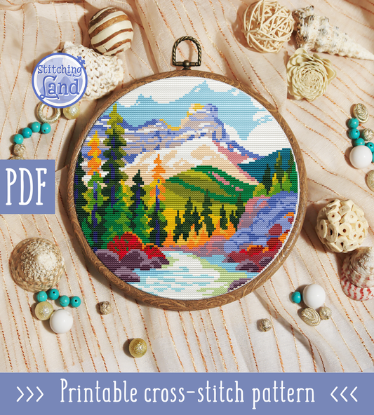 Mountains III Cross Stitch Pattern