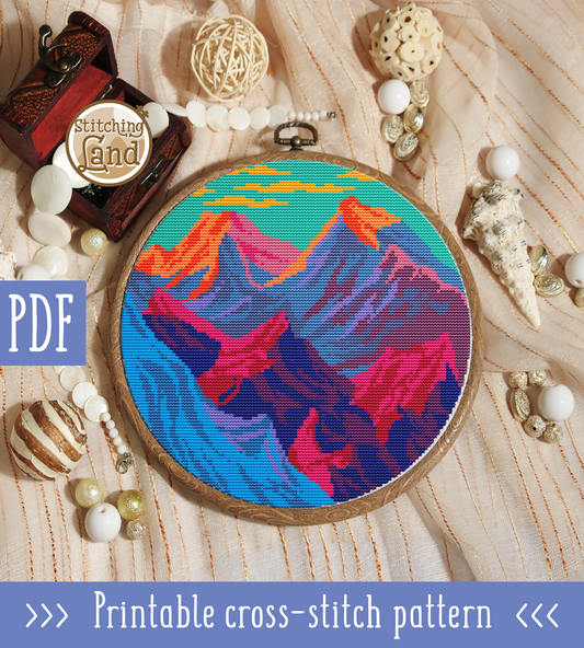 Mountains IV Cross Stitch Pattern