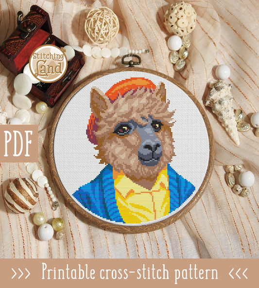 Mr. Alpaca Cross Stitch Pattern