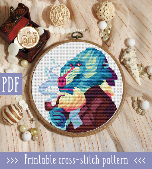 Mr. Mandrill Cross Stitch Pattern