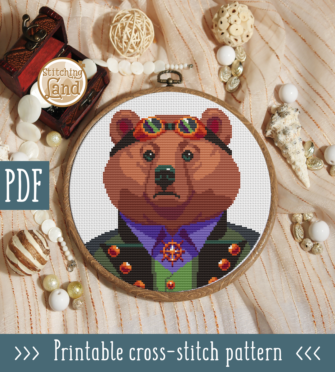 Mr. Bear Cross Stitch Pattern