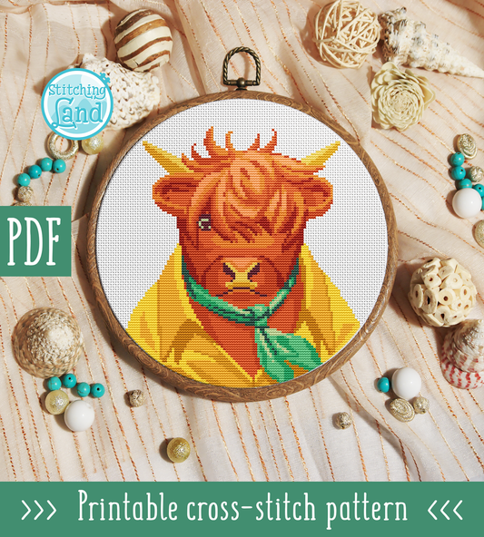 Mr. Buffalo Cross Stitch Pattern