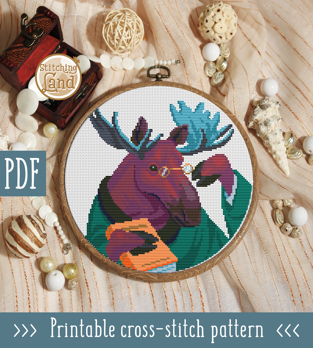 Mr. Elk Cross Stitch Pattern