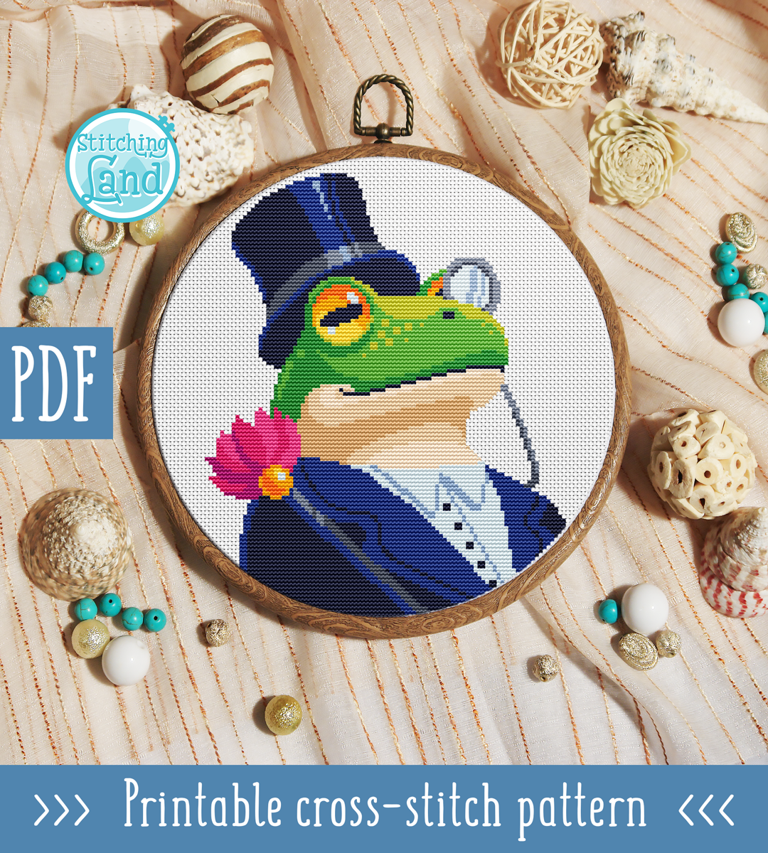 Mr. Frog Cross Stitch Pattern