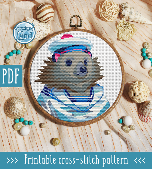 Mr. Hedgehog Cross Stitch Pattern