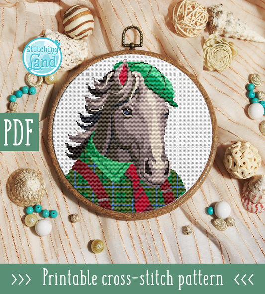 Mr. Horse Cross Stitch Pattern