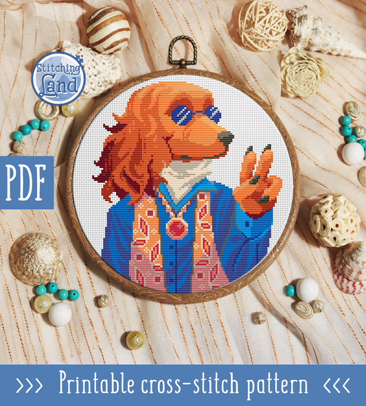 Mr. Irish Setter Cross Stitch Pattern