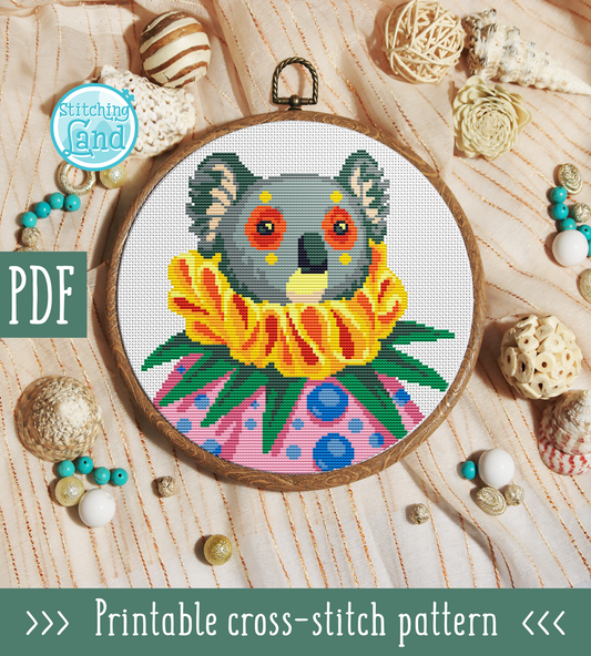 Mr. Koala Cross Stitch Pattern