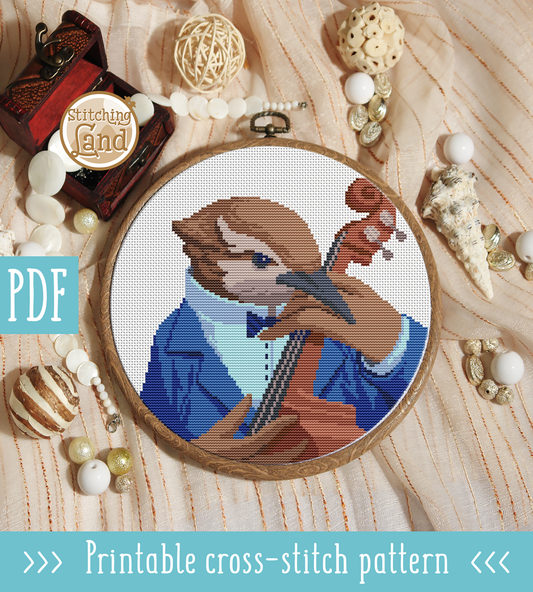 Mr. Nightingale Cross Stitch Pattern