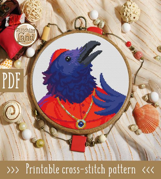Mr. Raven Cross Stitch Pattern