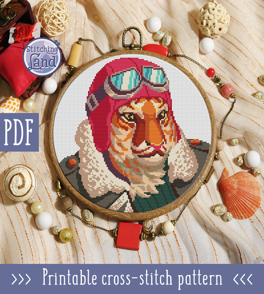Mr. Tiger Cross Stitch Pattern