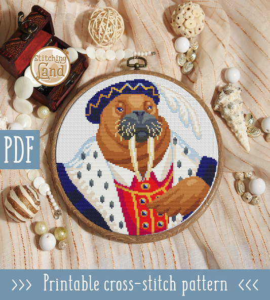 Mr. Walrus Cross Stitch Pattern
