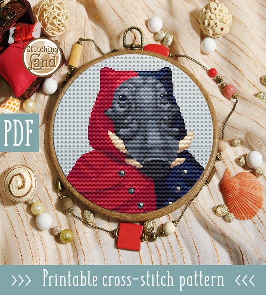 Mr. Warthog Cross Stitch Pattern