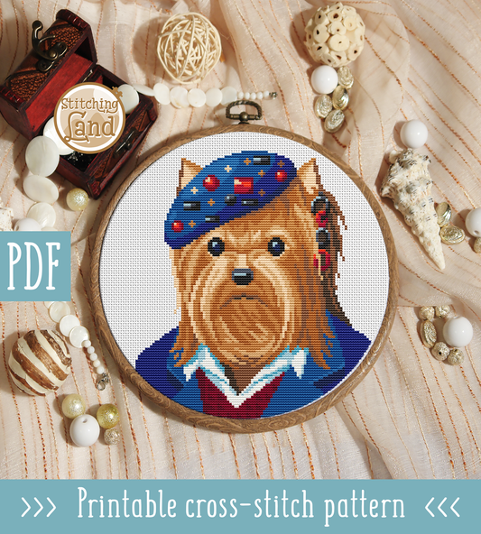 Mr. Yorkshire Terrier Cross Stitch Pattern