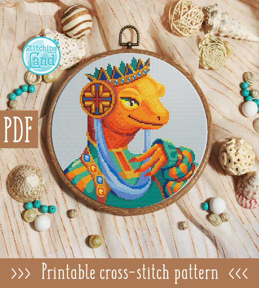 Mrs. Lizard Cross Stitch Pattern