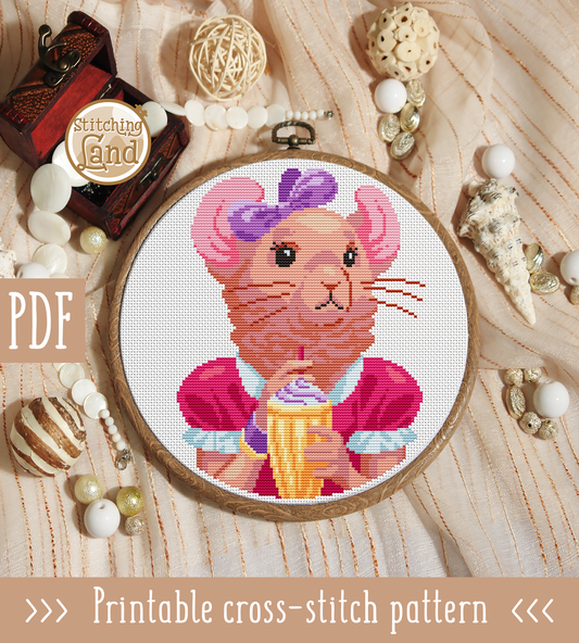 Ms. Chinchilla Cross Stitch Pattern