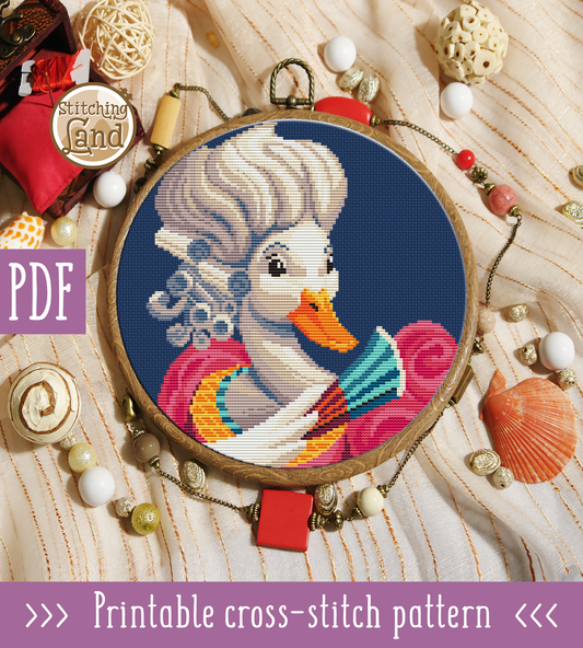 Ms. Duck Cross Stitch Pattern