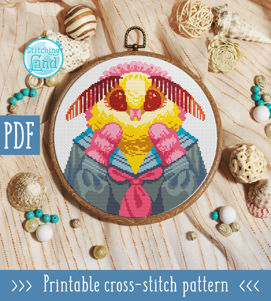 Ms. Moth Cross Stitch Pattern