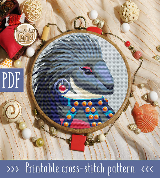 Ms. Porcupine Cross Stitch Pattern