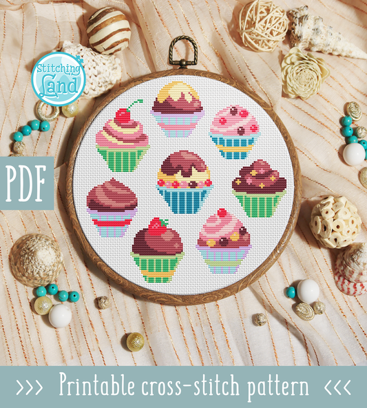 Muffins Cross Stitch Pattern