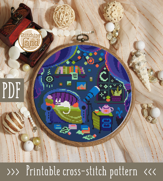 Night Room Cross Stitch Pattern