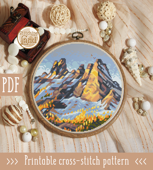 North Cascades Cross Stitch Pattern